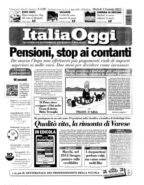 Italia oggi : quotidiano di economia finanza e politica